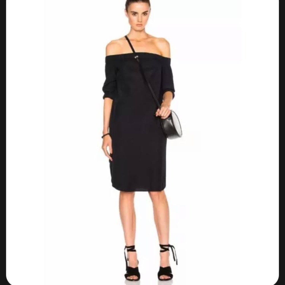 Rag & Bone black Kacy off-the-shoulder dress